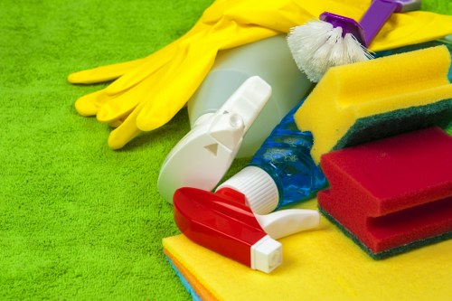 Carpet cleaning team preparing equipment for a service booking