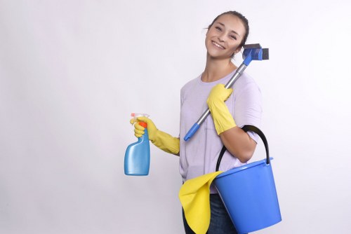 Cleaning process being monitored in a home interior